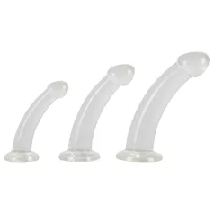   Crystal Clear - anālais dildo komplekts, 3 gabali, caurspīdīgs