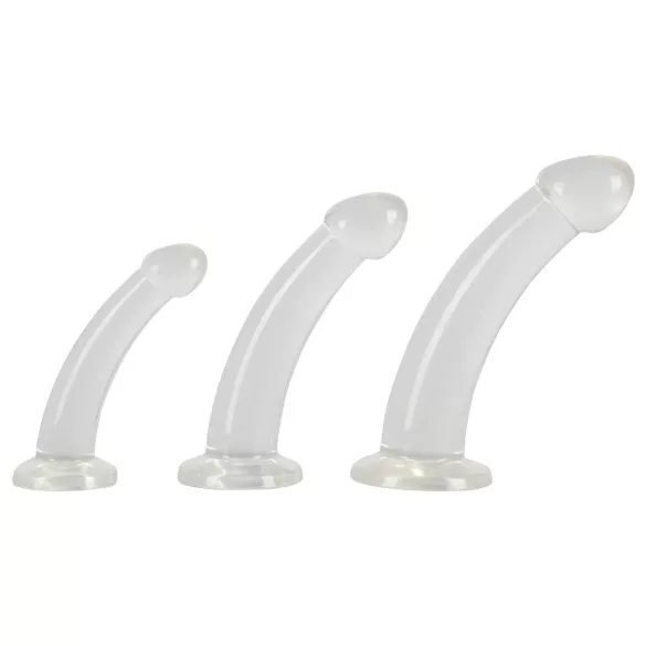 Crystal Clear - anālais dildo komplekts, 3 gabali, caurspīdīgs