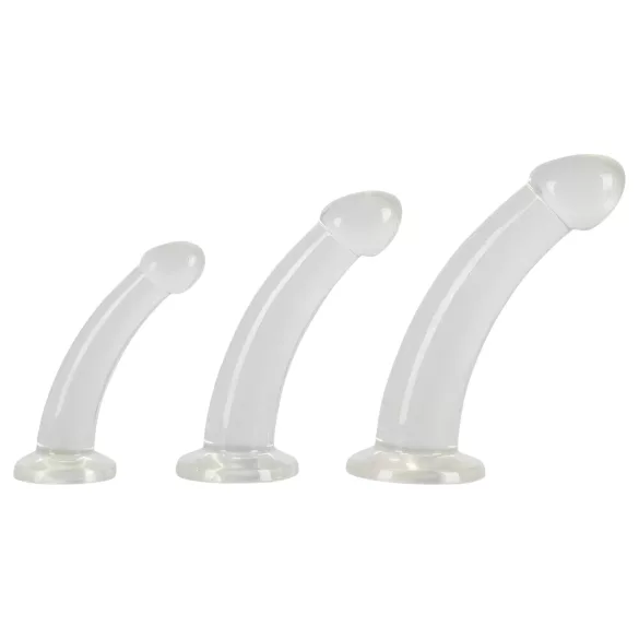 Crystal Clear - anālais dildo komplekts, 3 gabali, caurspīdīgs