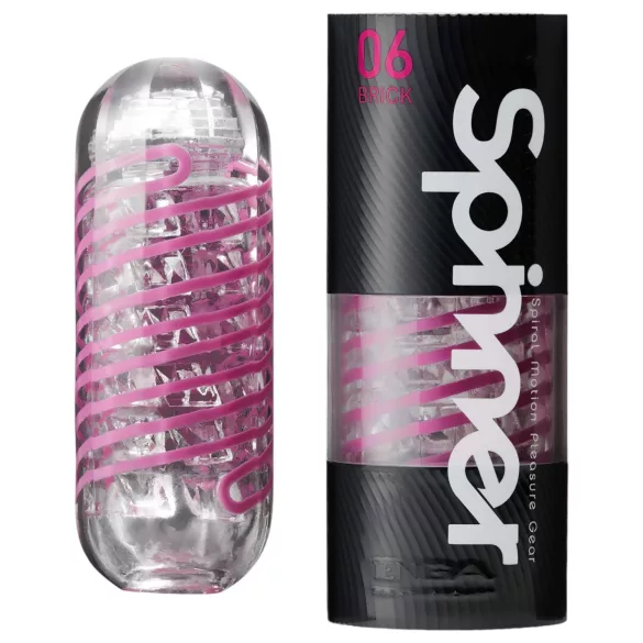 TENGA Spinner Brick - masturbators rota masturbators caurspīdīgs