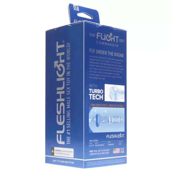 Fleshlight Flight Commander - masturbators ar vaku funkciju zilā krāsā