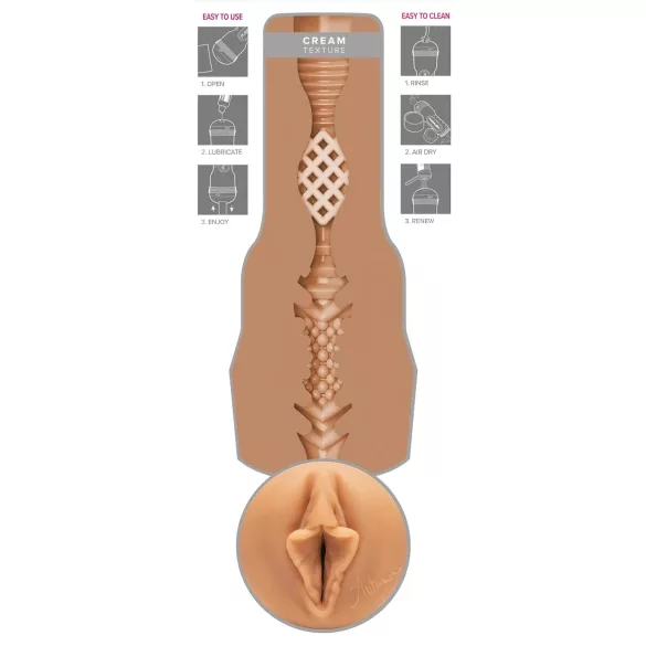Fleshlight masturbators ar reālistisku maksti, krēmkrāsas, naturāls