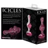 Icicles No. 75 - stikla anālais plugs sirds formas rozā