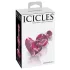Icicles No. 75 - stikla anālais plugs sirds formas rozā