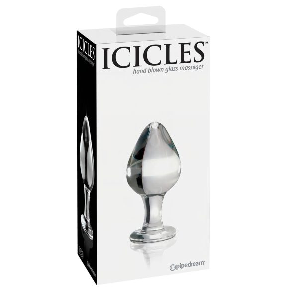 Icicles No. 25 - stikla anālais spraudnis konisks caurspīdīgs