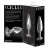 Icicles No. 26 - anālais konusveida stikla plugs caurspīdīgs