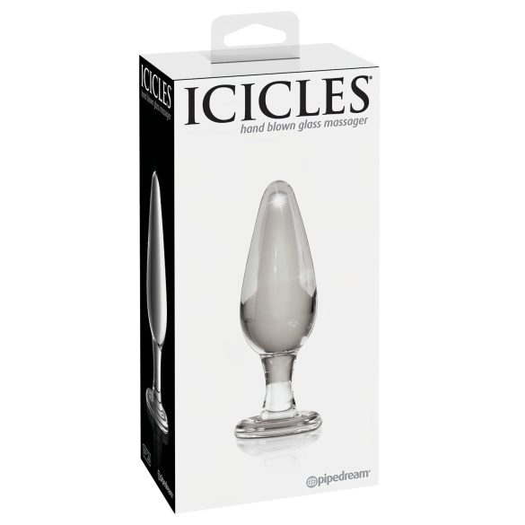 Icicles No. 26 - anālais konusveida stikla plugs caurspīdīgs