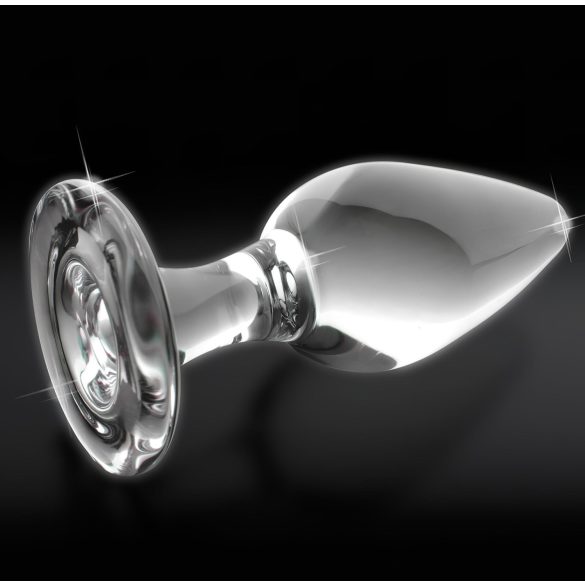 Icicles No. 26 - anālais konusveida stikla plugs caurspīdīgs