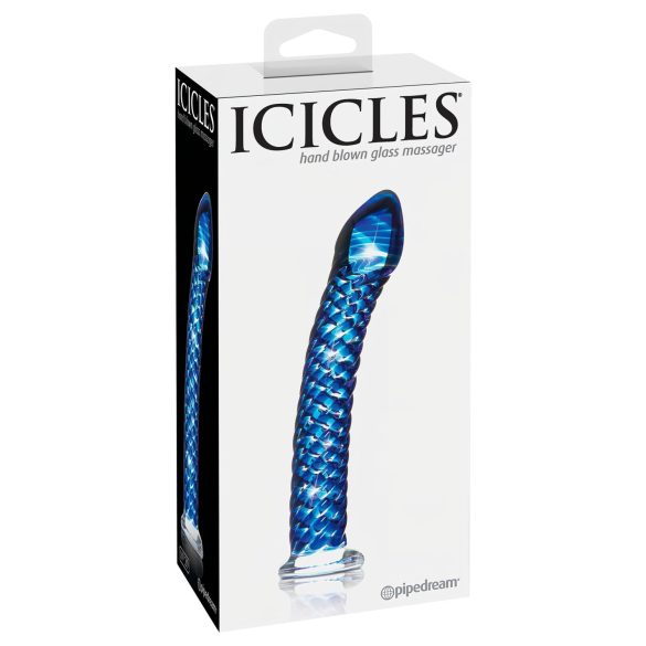 Icicles Nr. 29 - spirāles stikla dzimumlocekļa dildo (zils)