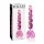 Icicles No. 43 - stikla dildo ar pērlītēm un sirsniņu rozā