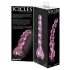 Icicles No. 43 - stikla dildo ar pērlītēm un sirsniņu rozā