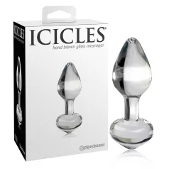   Icicles No. 44 - stikla anālais aizbāznis konisks caurspīdīgs