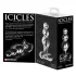 Icicles No. 47 - stikla anālais spraudnis ar trim bumbiņām caurspīdīgs
