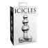 Icicles No. 47 - stikla anālais spraudnis ar trim bumbiņām caurspīdīgs