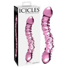 Icicles No. 55 - stikla divpusējs G punkta dildo rozā