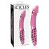 Icicles Nr. 57 - divu galu stikla dildo ar fallusa formu (rozā)