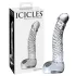Icicles No. 61 - stikla dildo ar sēkliniekiem un dzimumlocekli caurspīdīgs