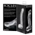 Icicles No. 61 - stikla dildo ar sēkliniekiem un dzimumlocekli caurspīdīgs