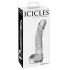 Icicles No. 61 - stikla dildo ar sēkliniekiem un dzimumlocekli caurspīdīgs