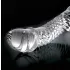 Icicles No. 61 - stikla dildo ar sēkliniekiem un dzimumlocekli caurspīdīgs