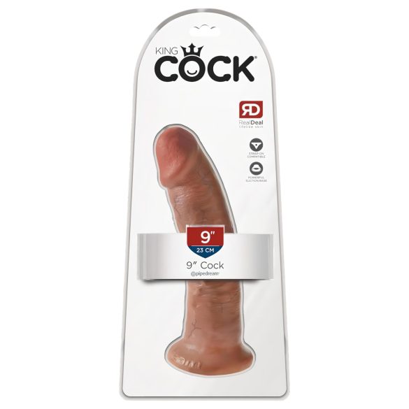 King Cock 9 - reālistisks dildo ar piesūcekni 23cm tumši naturāls