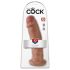 King Cock 10 - liels piesūcekņa dildo (25 cm) - tumši dabisks
