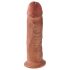King Cock 10 - liels piesūcekņa dildo (25 cm) - tumši dabisks