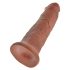 King Cock 10 - liels piesūcekņa dildo (25 cm) - tumši dabisks