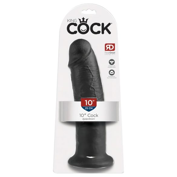 Karaliskais Gailis 10 - piesūcekņa dildo (25cm) - melns