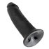 Karaliskais Gailis 10 - piesūcekņa dildo (25cm) - melns