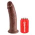 King Cock 10 - Liels piesūcekņa dildo (25cm) - brūns