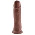 King Cock 10 - Liels piesūcekņa dildo (25cm) - brūns