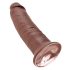 King Cock 10 - Liels piesūcekņa dildo (25cm) - brūns