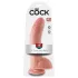 King Cock 9 - liels piesūcekņa dildo ar sēkliniekiem (23 cm, dabīgs)