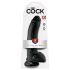 King Cock 9 - liels iesūkšanas ar pieķeramo, 23cm loceklis - melns
