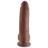 King Cock dildo ar sēkliniekiem un piesūcekni 23cm brūns