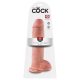 King Cock 11 - piesūcekņu dildo ar sēkliniekiem (28 cm) - dabīgs