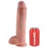 King Cock 11 - piesūcekņa dildo ar sēkliniekiem (28cm) - dabīgs