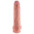 King Cock 11 - piesūcekņa dildo ar sēkliniekiem (28cm) - dabīgs
