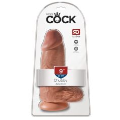 King Cock dildo ar piesūcekni 23 cm tumši miesaskrāsas