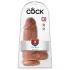 King Cock dildo ar piesūcekni 23 cm tumši miesaskrāsas