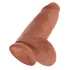 King Cock dildo ar piesūcekni 23 cm tumši miesaskrāsas