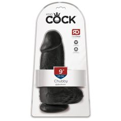 King Cock dildo ar stiprinājumu, sēkliniekiem, 23cm, melns