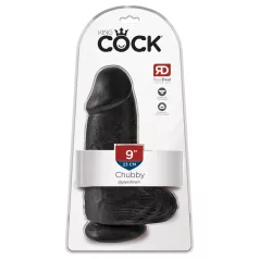 King Cock dildo ar stiprinājumu, sēkliniekiem, 23cm, melns
