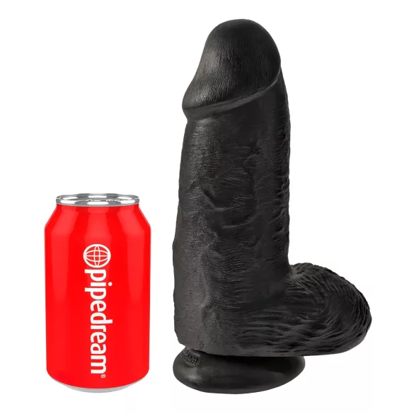 King Cock dildo ar stiprinājumu, sēkliniekiem, 23cm, melns