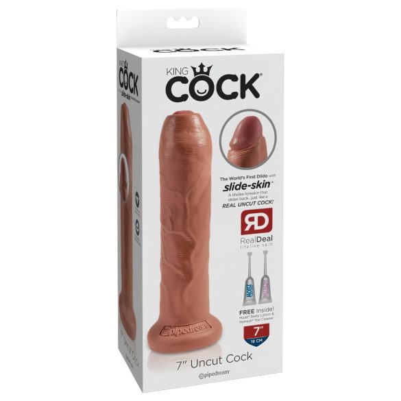 King Cock 7 - reālistisks dildo (18cm) - tumšs naturāls
