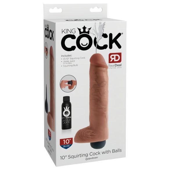 King Cock 10 - dzīves izmēra šļācējdildo (25cm) - naturāls
