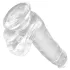 King Cock Clear 6 - dildo ar piesūcekni un sēkliniekiem 15 cm