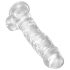 King Cock Clear 8 - piesūceknis, sēklinieku dildo (20cm)