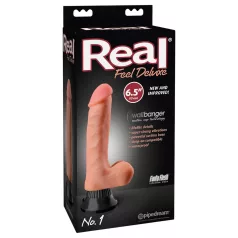   Real Feel Deluxe No.1 - vibrators ar sēkliniekiem realistisks miesas krāsas